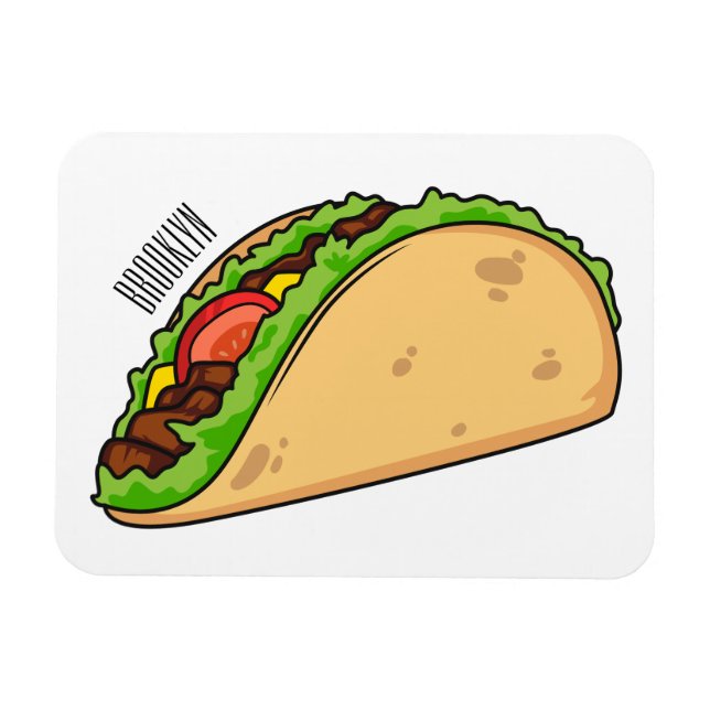 Taco cartoon illustration  magnet (Horizontal)
