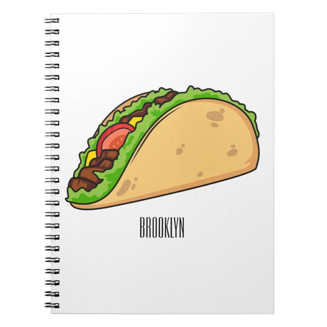 Taco cartoon illustration notebook (Front)