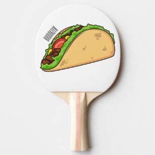 Taco cartoon illustration ping pong paddle