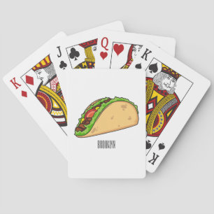 Taco cartoon illustration playing cards