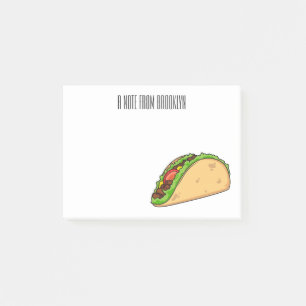Taco cartoon illustration post-it notes