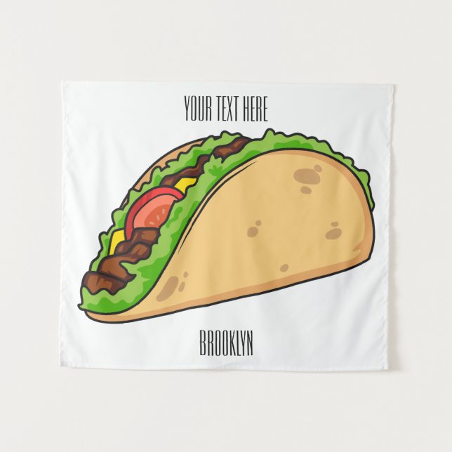 Taco cartoon illustration tapestry (Front (Horizontal))