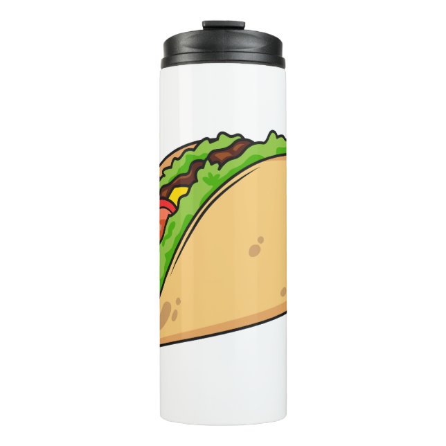 Taco cartoon illustration thermal tumbler (Front)