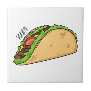 Taco cartoon illustration tile