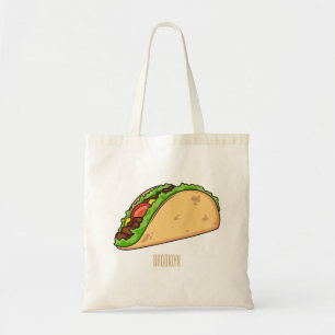 Taco cartoon illustration  tote bag