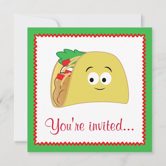 Taco Cartoon Invitation (Front)