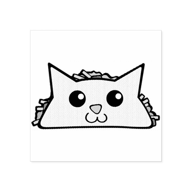 Taco Cat Character Rubber Stamp (Imprint)