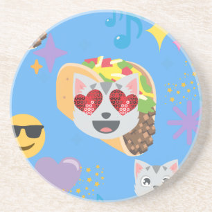 taco cat emoji coaster