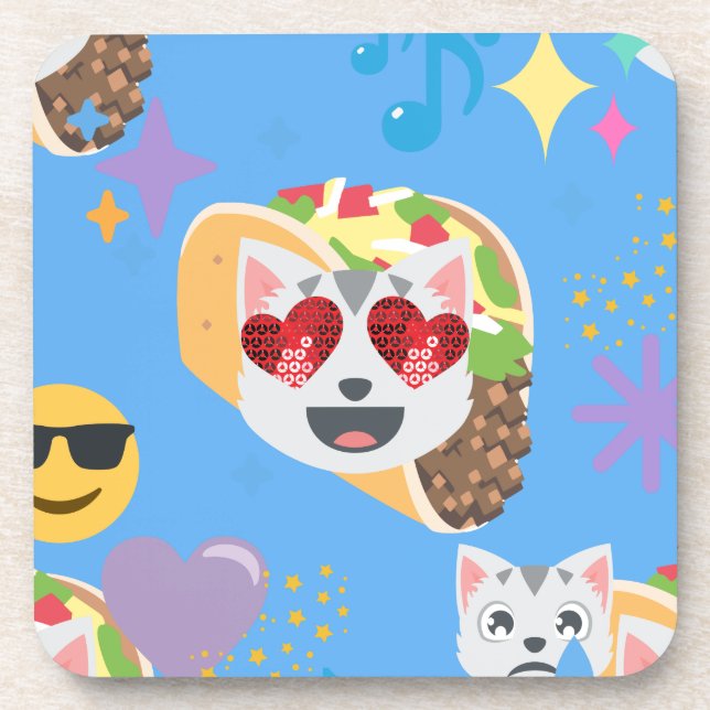 taco cat emoji coaster (Front)