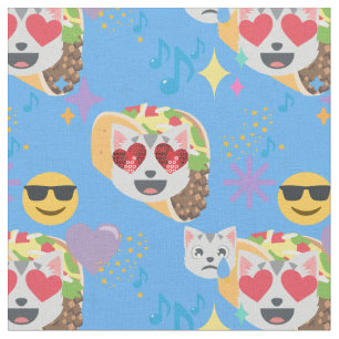 taco cat emoji fabric