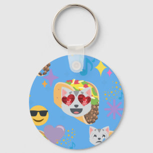 taco cat emoji keychain