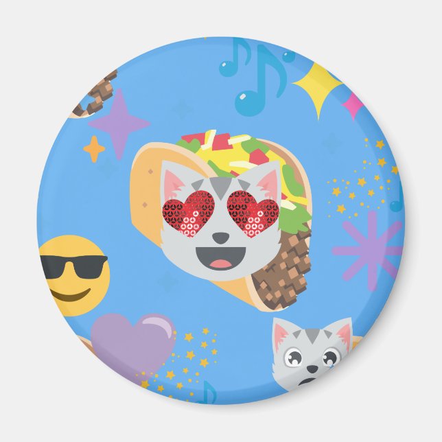 taco cat emoji magnet (Front)