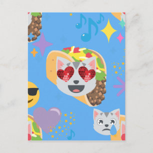 taco cat emoji postcard