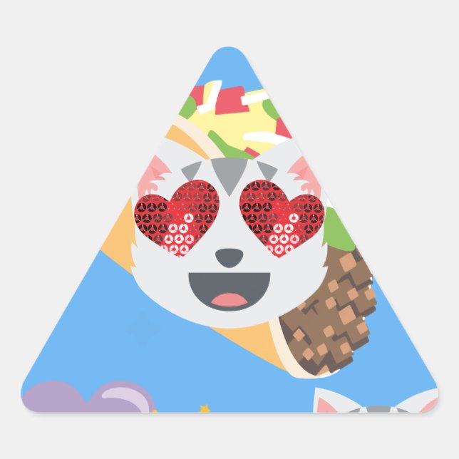 taco cat emoji triangle sticker (Front)