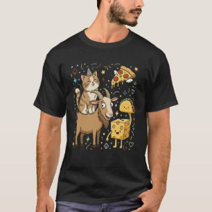 Taco Cat Goat Cartoon Funny Goat Cheese Pizza Gam T-Shirt