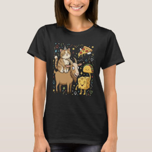 Taco Cat Goat Cartoon Funny Goat Cheese Pizza Gam T-Shirt