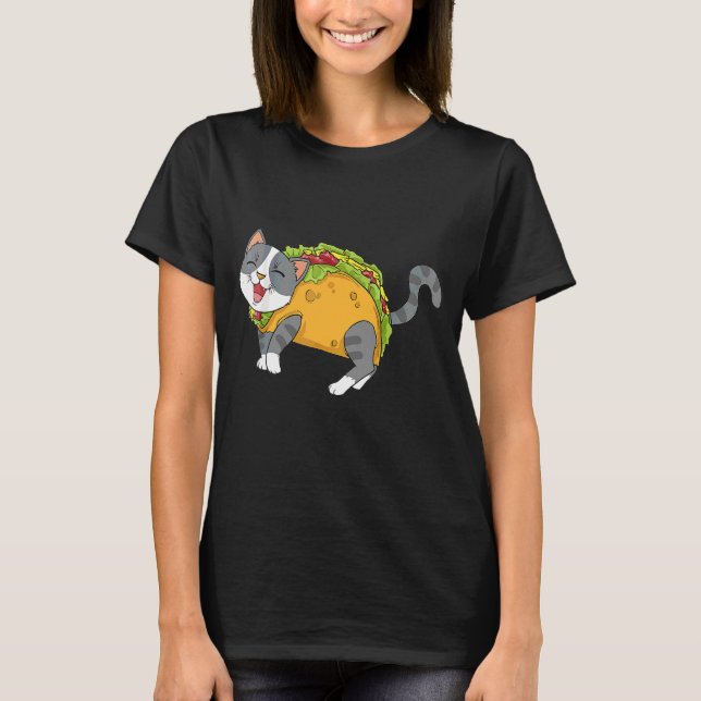 Taco Cat Mexican Food Cat  Cinco De Mayo T-Shirt (Front)