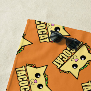 Taco Cat Patterned Beach Towel