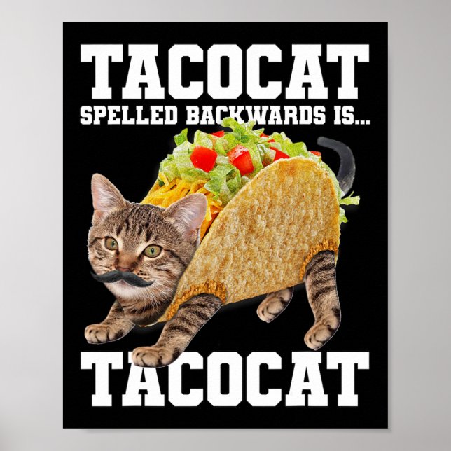 Taco Cat Spelled Backwards Is Tacocat Meme Silly C Poster (Front)
