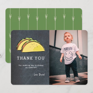 Taco Chalkboard Photo Carte de remerciements d'ann