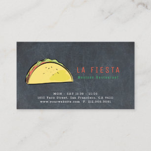 Taco Chalkboard Simple & Modern Business Card