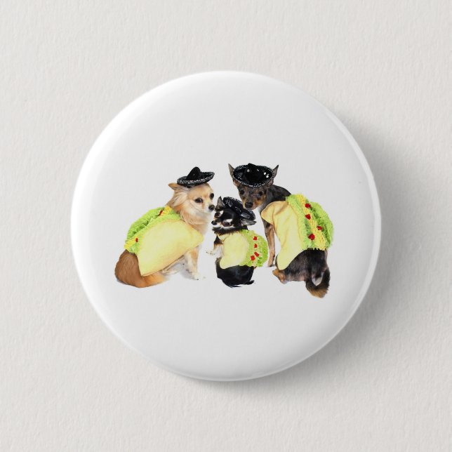 Taco Chihuahuas 2 Inch Round Button (Front)