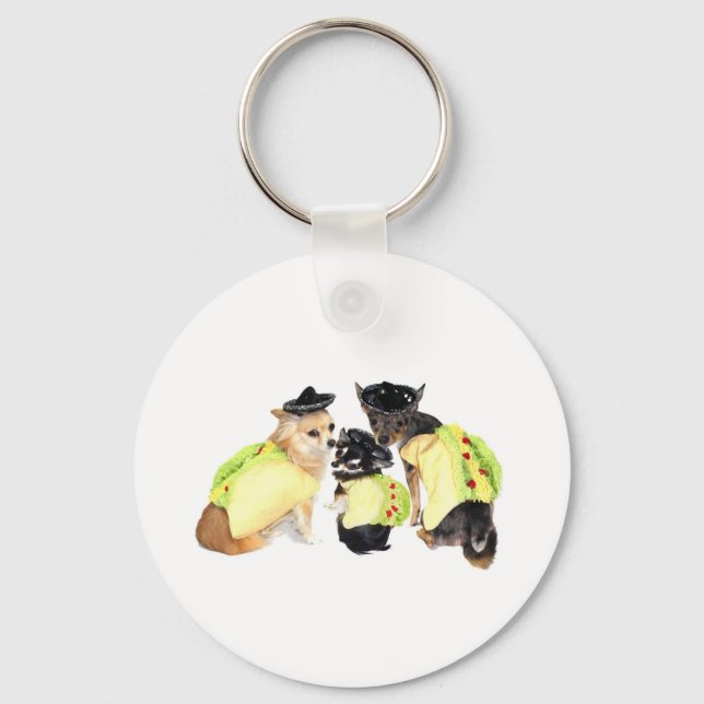 Taco Chihuahuas Keychain (Front)