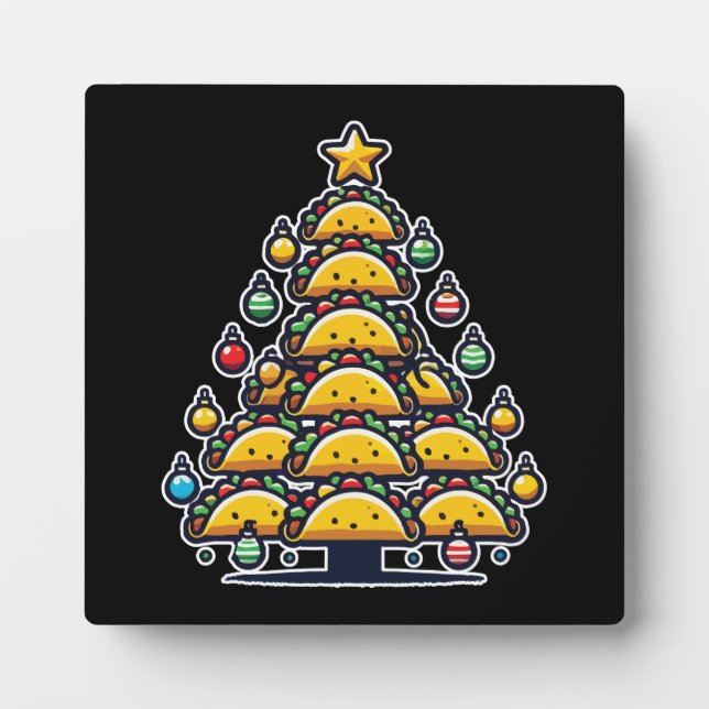 Taco Christmas Tree - Funny Foodie Holiday Food Plaque (Front)