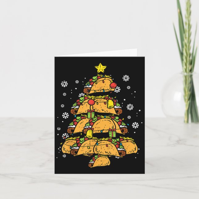 Taco Christmas Tree Xmas Mexican Food  Card (Front)