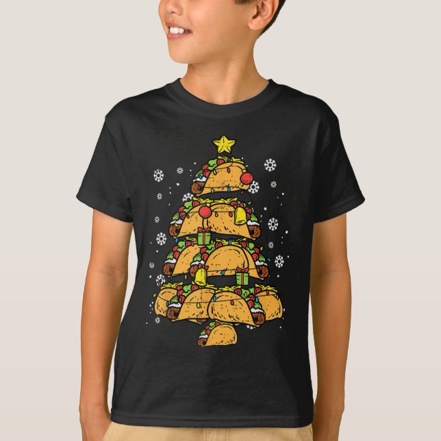 Taco Christmas Tree Xmas Mexican Food  T-Shirt (Front)