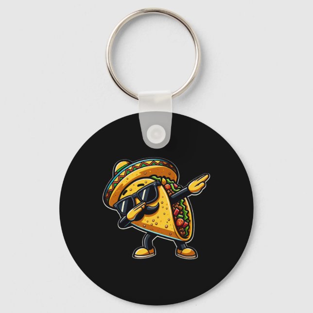 Taco Cinco De Mayo Funny Mexican Fathers Day  Keychain (Front)