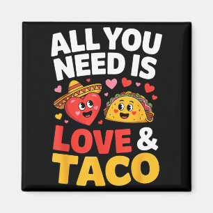 Taco cinco de mayo love cute heart sombrero food magnet