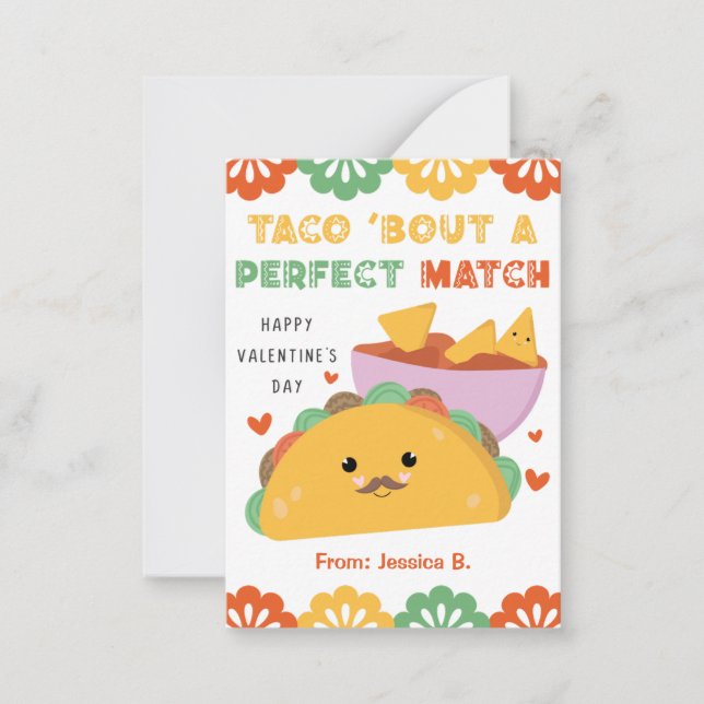 Taco Classroom Valentine's Day Card for Kids (Front)