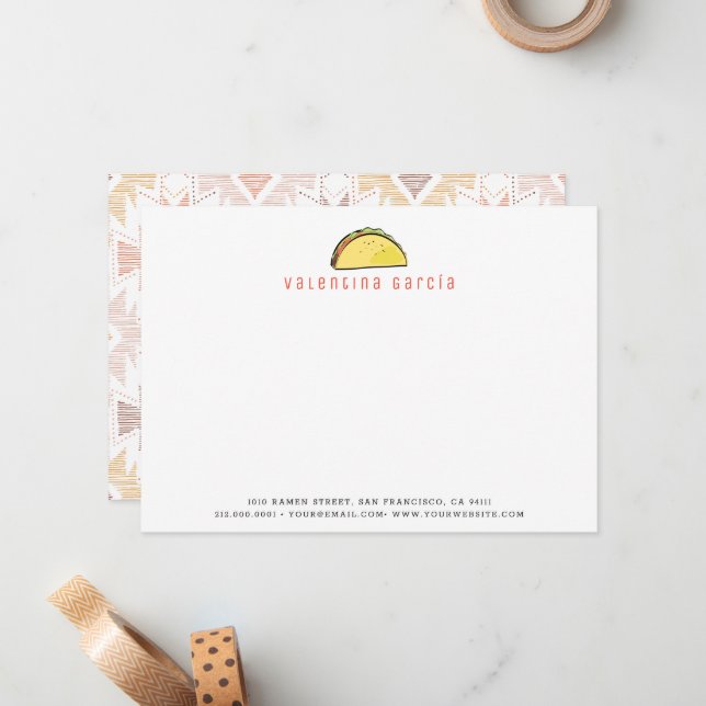 Taco Clean & Modern Personalized Card (Front/Back In Situ)