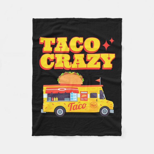 Taco crazy fun cinco de mayo  fleece blanket (Front)