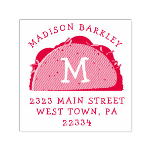 Taco Cute Kids Return Address Stamp