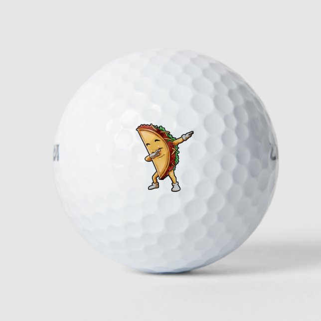 Taco Dabbing Mexican Food Lover Mexico Gifts Golf Balls (Front)