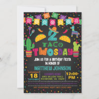 Taco DEUX JEUDI 2e Invitation d'anniversaire