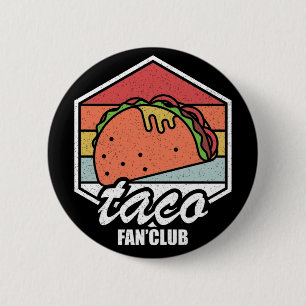 taco fan club vintage tacos lovers for food lovers 2 inch round button