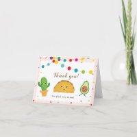 Taco | Fiesta | Cactus carte de remerciements colo
