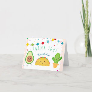 Taco   Fiesta   Cactus carte de remerciements colo