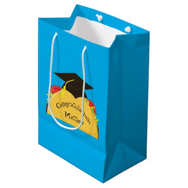 Taco Fiesta Graduation Party Medium Gift Bag (Front Angled)