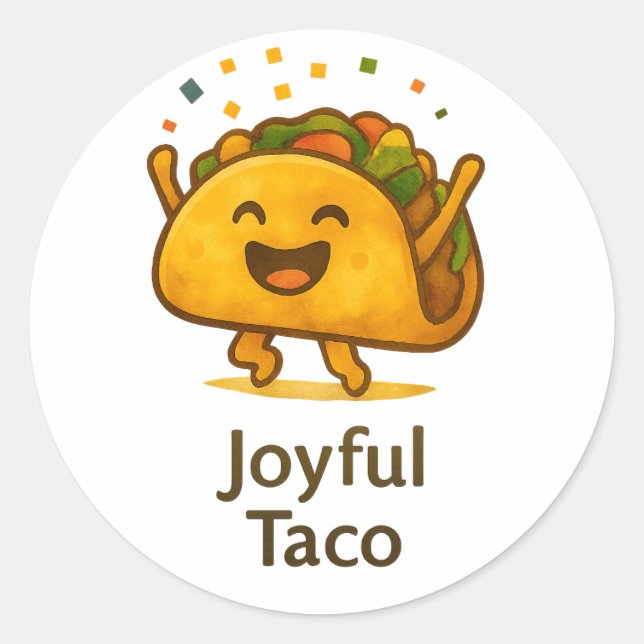 Taco Fiesta Party Favour Stickers Cute Envelope Se (Front)