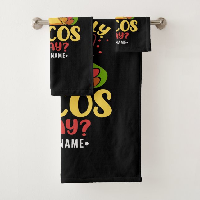 Taco Funny Saying I Just Really Like Tacos Bath Towel Set (Insitu)