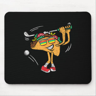 Taco Golf Player Cinco De Mayo Mexican Golfer Food Mouse Pad