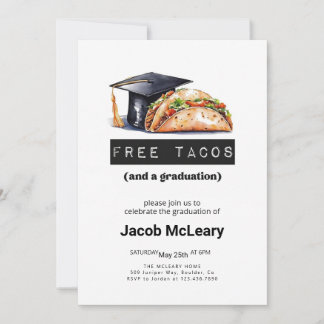 Taco Graduation Party Invitation, Funny Graduation Invitation
