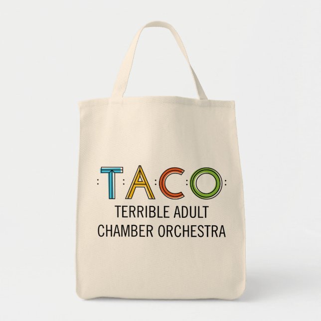 TACO Grocery Tote Bag (Front)
