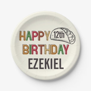 Taco Happy Birthday Personalized Paper Plate
