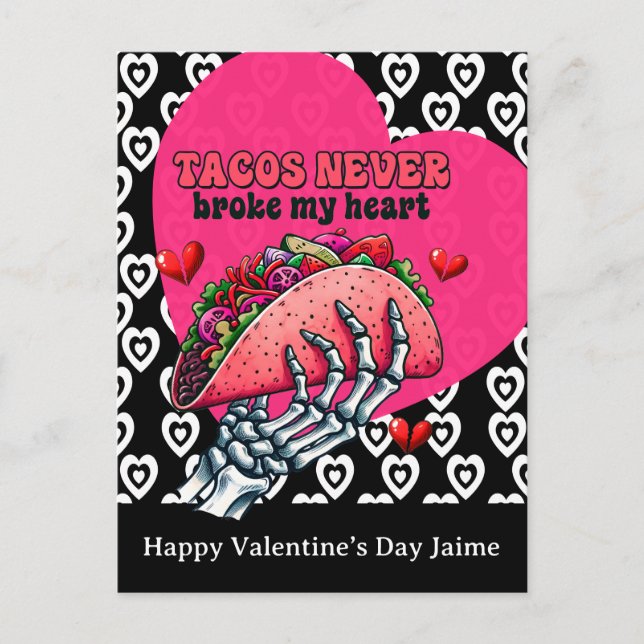 Taco Hearts Valentines Day Postcard (Front)