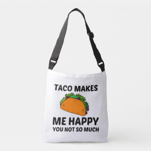 TACO MAKES ME HAPPY CROSSBODY BAG